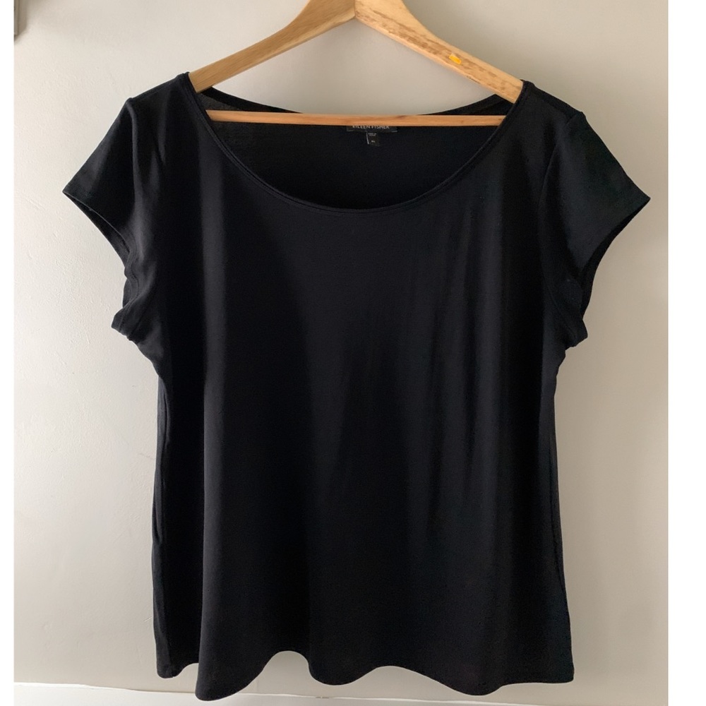 Eileen Fisher Black Silk Tee